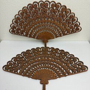 2pc Vintage Burwood Fans Boho
